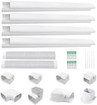 TAKTOPEAK 3'' 17 Ft PVC Decorative Line Cover Kit for Ductless Mini Split Air Conditioner,Central AC and Heat Pumps-Full Set, No Other Parts Needed