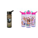 Football Water Tracker Bottle with Straw – Reusable Kids 600ml PP in Green & Black – Official Merchandise by Polar Gear & Encanto Water Bottle Flip Up Straw 600ml - Purple & Pink