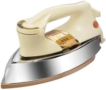 Bajaj DHX-9 1000W Heavy Weight Dry Iron | Advance Soleplate And Anti-Bacterial German Coating Technology | Multiple Temperature Levels | 2 Yr Warranty 【Ivory】