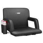 VIVOHOME 24.5 Inch Extra Wide Reclining Stadium Seat Chair with Backrest and Armrests, Portable Cushion for Bleachers