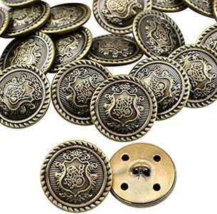 milaosk 20pcs Boutons Métal,Boutons en Métal Oeillets Boutons Vintage avec Poignée Boutons Traditionnels Boutons en Bronze Boutons en Métal à Coudre Boutons 25mm pour Costumes, Vestes