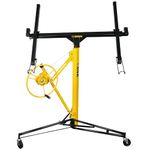11' Drywall Lift RocwooD Panel Hoist Plasterboard Jack Lifter Rolling Tool 68KG 121cm x 487cm Pannels 150lbs/68KG 86cm-335cm 12 Month Warranty Caster Wheels