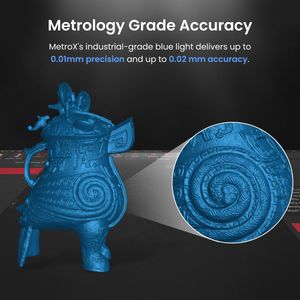 Revopoint MetroX 3D Scanner – 0.01mm Precision, Blue Laser, 4 Modes