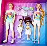 JYGOG New Play Kids Doll Family Doll Play Set Mother Father Son Daughter Dolls Playset for Kids Girls (MultiColor)