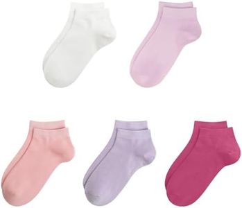 SERISIMPLE Viscose Bamboo School Socks Ankle Super Soft Kids Socks Stretch Cuffs Athletic Socks Odor Resistant Anti-odor 5 Pairs (Large, Assorted8)
