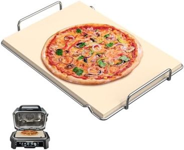 SafBbcue Pizza Stone with Rack for Ninja Woodfire Grill XL Accessory OG800 OG900 Series, Woodfire Pizza Oven Accessories for Ninja OG951 OG850 OG952 Accessories Rectangle Pizza Baking Stone for Grill