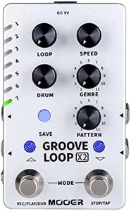 MOOER Groove Looper Pedal Drum Machine Stereo Guitar Loop Recorder Pedals with 140 Minutes Loops 121 Drum Grooves Editor Software (X2)