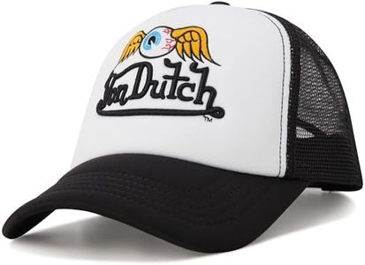 Von Dutch Monogram Trucker Cap, Mesh Bacl, Curved Bill, Snapback