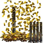 Confetti Cannons Gold, Fewlew 4pcs Party Poppers 40cm, 6M Effect Height, Confetti Cannons Large, Party Poppers Birthday, for Party, Weddings, Anniversary, Graduation, New Year(sequins)