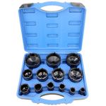 13pc Spindle Nuts Socket Kit Ball Joints Axle Locknut Remove Install Locking Hub Socket for KM Groove Nuts, 4 Teeth Exterior with 1/2'' 21.5mm 25mm 30mm 32.5mm 36mm 43mm 48.5mm 57mm 62.5mm 69mm 76mm