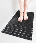 HITSLAM Bath Mat for Bathtub and Shower, 68x38 CM Bathtub Mat Non-Slip, Quick Drain Bath Tub Mat, Shower Mat with Suction Cups, Bathroom Accessories, Black