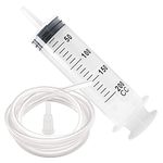 OLCANA 200ml Plastic Large Syringe with 100cm Tube Measuring Syringe for Oil Fluid Suction, Nutrient Measuring, Watering Experiments Industrial