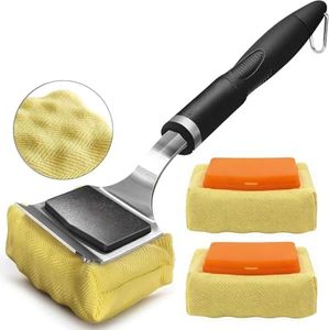 Koeay Bristle Free Grill Brush, Steam BBQ Brush with 2 Wavy Replacement Heads & Groove Mud Scraper & Hook, Scratch-Free, Less Effort, Heat-Resistant BBQ Cleaner Brush for Grill/Stainless Steel Grates