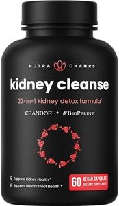 Kidney Cleanse Detox & Repair | 22-In-1 Kidney Health Supplement | Extra Strength 50:1 Cranberry Extract with Bioperine for Increased Absorption | Kidney & Urinary Tract Support & Flush Formula