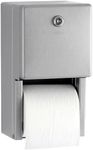 BOBRICK 2888 ClassicSeries Stainless Steel Surface-Mounted Multi-Roll Toilet Tissue Dispenser, Satin Finish, 5-15/16" Length, 11" Height, 6-1/16" Width