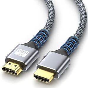 looyotul 8k Cavo Hdmi 2m Ultra Alta Velocità HDMI 2.1 Cavo 8K@60HZ 4K@120HZ 48Gbps cavo HDMI per HDTV,PS4,PS5,Monitor Laptop,HDCP 2.2&2.3 Supporto HDR,eARC,Ethernet,Dolby.(Argento)