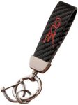 HUIANTS Carbon Fiber Style Car Keychain 300 Emblem Microfiber Leather Key Chain Compatible with Chrysler 300 300C 300S Accessories
