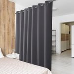 PONY DANCE Single Blackout Curtains - Room Divider Curtains for Door Wide Screen Partition Blinds for Hotel Room Divider Living Room, Bedroom, Apartment, Lounge, 1 Panel, 84" Tall by 100" Wide, Grey