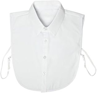 Joyci Men's Business Fake Collar Pure Cotton Dickey Collar Solid Color (White)