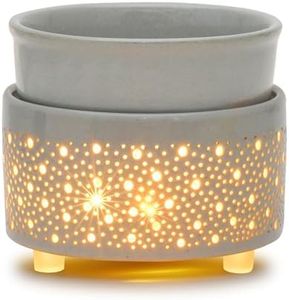 Wax Melt Warmer Ceramic 3-in-1 Oil Burner Electric Candle Wax Warmer Burner Heating Plate Melter Fragrance Warmer for Scented Waxs Home Office Bedroom Aromatherapy Gift& Décor (Casual, Polka Dots)