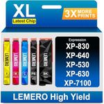 LEMERO 410XL Ink Cartridges 5 Pack Remanufactured Ink Cartridge Replacement for Epson 410 Ink Cartridges 410XL 410 XL T410XL to use with Expression XP-7100 XP-640 XP-830 XP-630 XP-530 XP-635 Printer