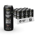 Sleepy Owl Cold Brew Can (Pack of 12) | Ready to Drink Black Coffee | Made with 100% Arabica Beans | No Preservatives | (230ml x 12)