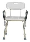 OR8 Wellness Bath Shower Chair Rectangular Adjustable With Armrest and Backrest, Anti-Slip Padded Medical Shower Seats Stool Ergonomic Aid for Handicap, Disabled, Seniors, Elderly