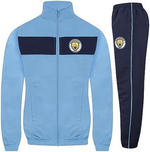 Manchester City FC Official Soccer Gift Boys Tracksuit Set Navy 10-11 Years