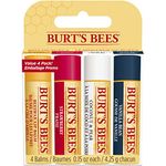 Burt's Bees Lip Balm Multipack, Lip Balm Set, Beeswax, Strawberry, Coconut & Pear, Vanilla Bean, Best of Burt's, 4x4.25g