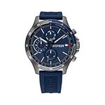 Tommy Hilfiger Analogue Multifunction Quartz Watch for Men with Navy Blue Silicone Bracelet - 1791721