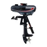 Outboard Engine Petrol 2 stroke Heavy Duty Outboard Motor Outboard Boat Engine with 3.5HP Water Cooling and CDI System Heavy Duty Inflatable Fishing Boat Motor, Outboard Engine for Boat Dinghy Kayaks