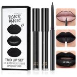 Black Lipstick Black Lip Liner Black Lipstick Matte Waterproof Long-Lasting Moisturizing Velvet Lip Gloss One-Step Lip Makeup Set for Everyday Makeup and Holiday Gifts