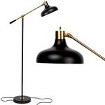 Brightech Wyatt LED Floor Lamp, Industrial Floor Lamp for Living Rooms & Offices – Charming Farmhouse Floor Lamp, Adjustable Head Standing Lamp for Bedroom Reading, Stunning Living Room Decor