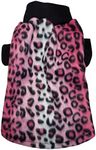 ObiBed Soft Warm Fleece Dog Coat Pink Leopard (Large)