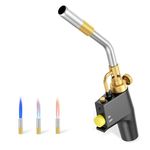 MAPP Gas Torch, SenDeluz Trigger Start Propane Torch Portable High Intensity Torch Head Plumbing Soldering Blow Torch Professional Brazing Torch for Welding Machine Maintenance Cooking Melting