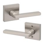 Weiser Halifax Satin Nickel Door Handle, Reversible Passage Lever, Interior Door Handles for Hall and Closet Door, Non-locking Hall/Closet Door Handles, Modern Home Décor