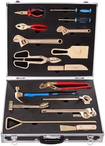 Homaura 16PCS Non-Sparking Tool Set, Aluminum Bronze Safety Tools, Adjustable Wrench, Pipe Wrench, Screwdrivers, Pliers, FM Standard Compliant for Oil & Gas, Chemical, Mining and Marine
