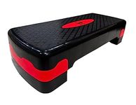 Mapache Adjustable Home Gym Exercise Fitness Stepper for Exercise Aerobics Stepper with 3 Height Adjustments| Max Weight 250kg (Black & Red)