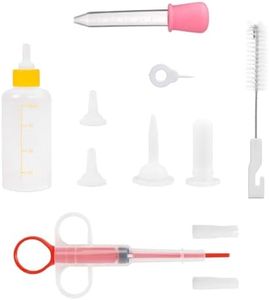 LKKTDZY Pet Nursing Bottle Kits, Kitten Bottle Feeding Kit, Puppy Bottles for Nursing Puppy Milk, Replacement Silicone Nipple, Pet Pill Shooter Dispenser, 5ml Dropper