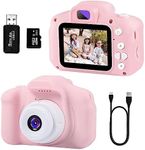 Nynicorny Kids Camera, Children Digital Rechargeable Cameras Toddler Educational Toys, Mini Children Video Record Camera with 1080P HD 2 Inch Screen & 32GB SD Card for Birthday (Pale Pink)…