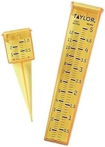 Taylor 2715 2-in-1 Rain Gauge and Sprinkler Gauge, Measure and Monitor Precipitation, Easy to Read for Backyard, Patio, Garden, and Lawn, Yellow