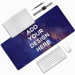 ANSTING Custom Large Desk Pad with Photo Text Personalized Picture Logo Non-Slip Game Computer Mouse Mat Customized Office Supplies (16in x 35.5in)