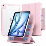 ESR for iPad Air 11 Inch Case M2(2024), iPad Air 6th/5th/4th Gen Case (2024/2022/2020), 10.9 Inch Case with Pencil Holder, Removable Magnetic Cover, Vertical Stand, Rebound 360 Series, Pink