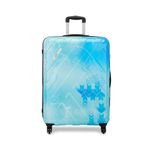 Safari Ray Voyage 77 Cms Large Check-in Polycarbonate (PC) Hard Sided 4 Wheels 360 Degree Rotation Luggage- Suitcase, Printed Blue