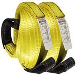 Premium 2 Pcs Crane Towing Strap 20feet x 2inch Durable 3400Dtex - Heavy Duty Web Sling - Corrosion Resistance Polyester Industrial Flat Eye-Eye Ropes