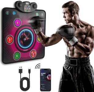 FORTAKASY Music Boxing Machine, Wall Mounted Smart Boxing Game and Boxing Training Equipment, LED Boxing Machine Suitable for Home, Indoor Relaxation(Black)