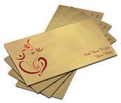 Brown Cloud Customised Exclusive Designer SATIN Champagne Gold Shagun/Money/Gift Envelope/Cover/Lifafa for Gift/Festival with Personalized Text Message/Name/Photo - (Pack of 20)