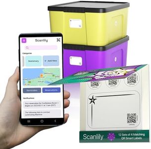 Scanlily Smart QR Label System for Inventory Management, Storage and Organization (36 Unique QRs of Four Matching per Page, 144 Total Stickers)