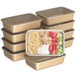 Bentgo Prep 1-Compartment Meal-Prep Containers with Custom-Fit Lids - Microwaveable, Durable, Reusable, BPA-Free, Freezer and Dishwasher Safe Food Storage Containers - 10 Trays & 10 Lids (Gold)