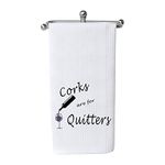 Corks are for Quitters Wine Lover Gift Hostess Towel Dish Towel Housewarming Gift (Corks are for Quitters CA)